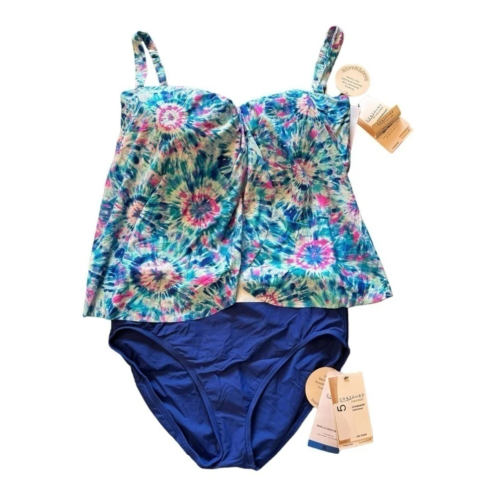 Coco Reef Contours Clarity Draped Tankini Swim Top NWT - Picture 2 of 11